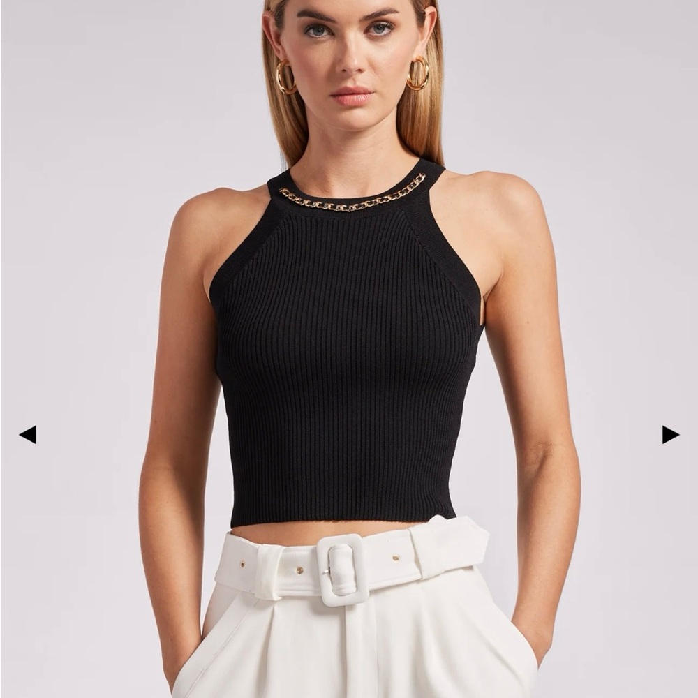 Black cropped halter ….never worn!